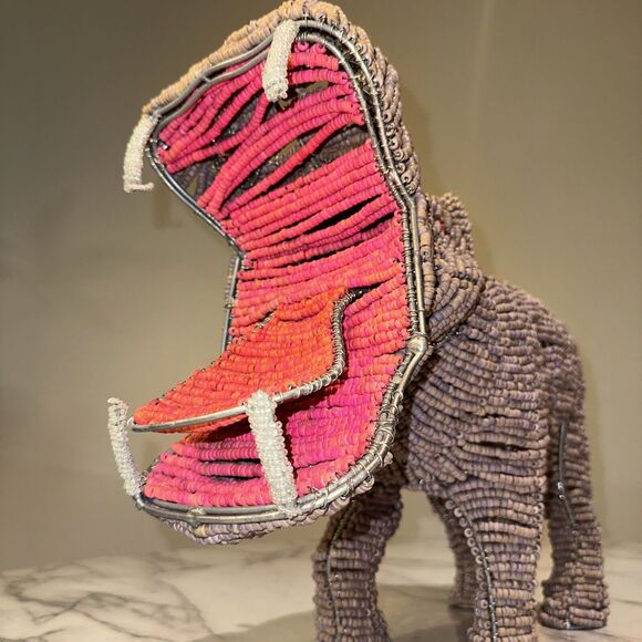 Pottery Barn Kids Moo Deng Handmade Hippo Coconut Tree Bead 17" Hippopotamus - Picture 15 of 15